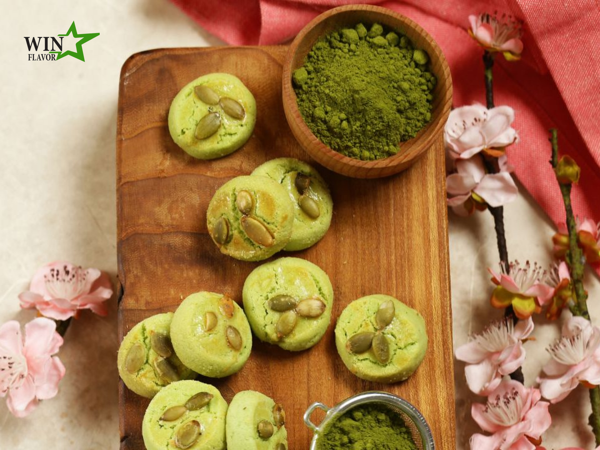 bột trà xanh trong bánh