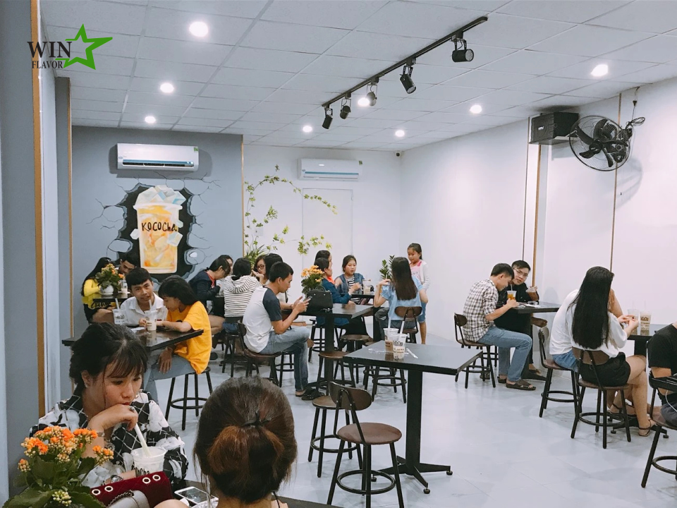 mở quán trà sữa cần mặt bằng là không gian trẻ trung