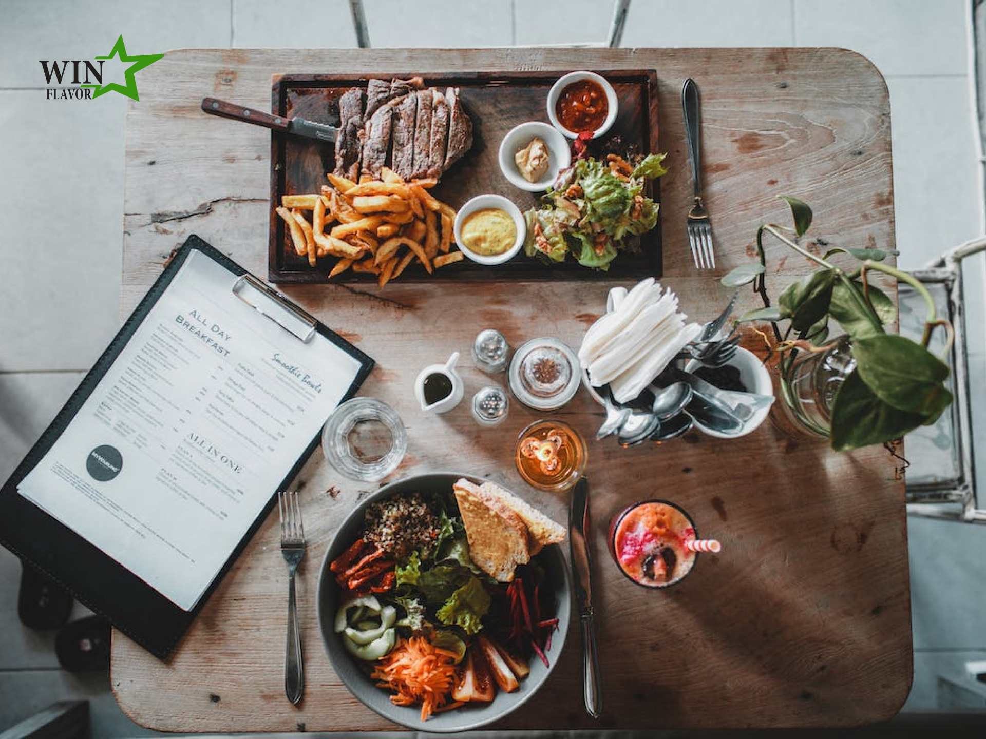 menu đồ uống nhà hàng đẹp mắt