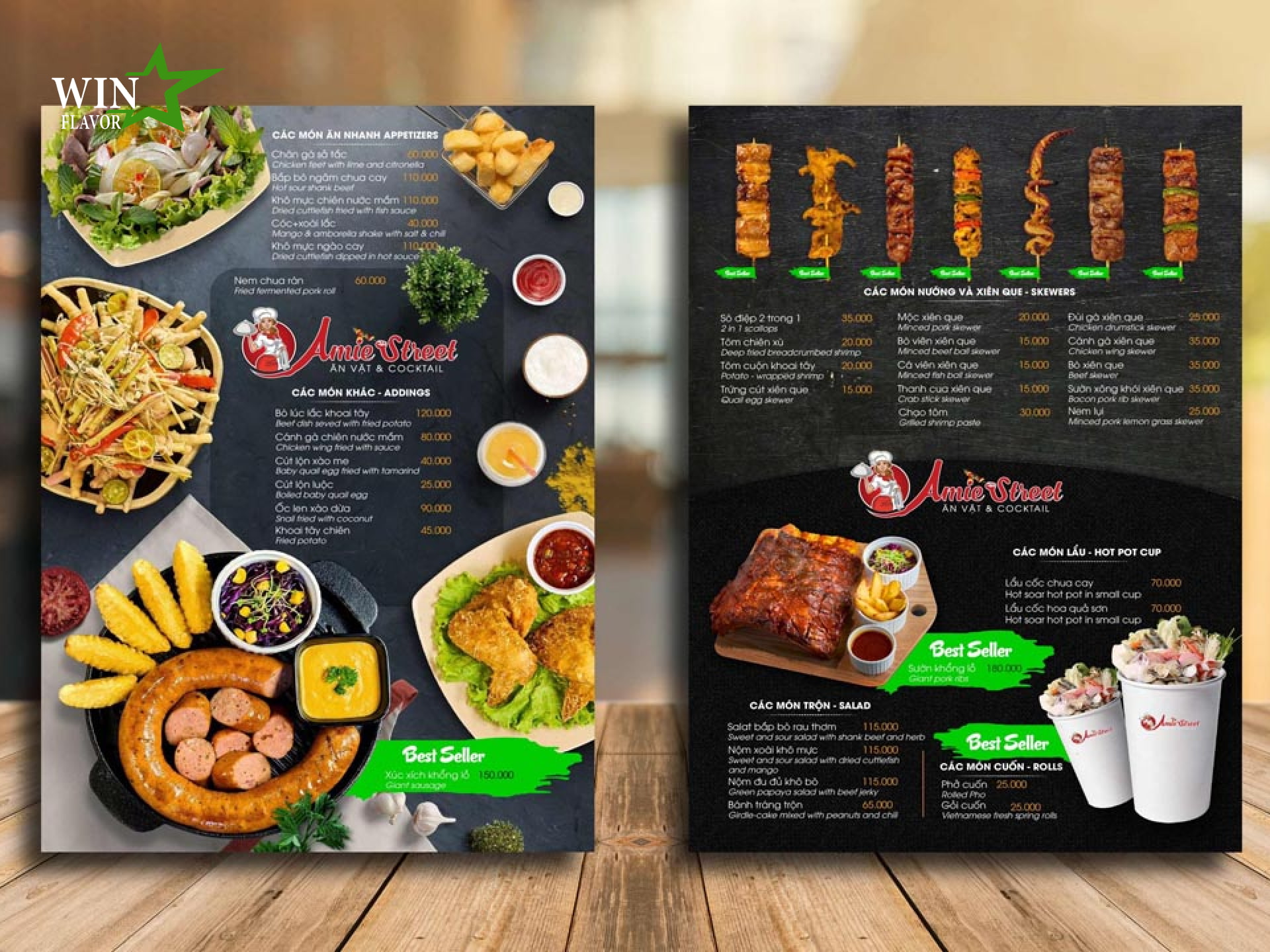 thực đơn món ăn nhà hàng đẹp mắt