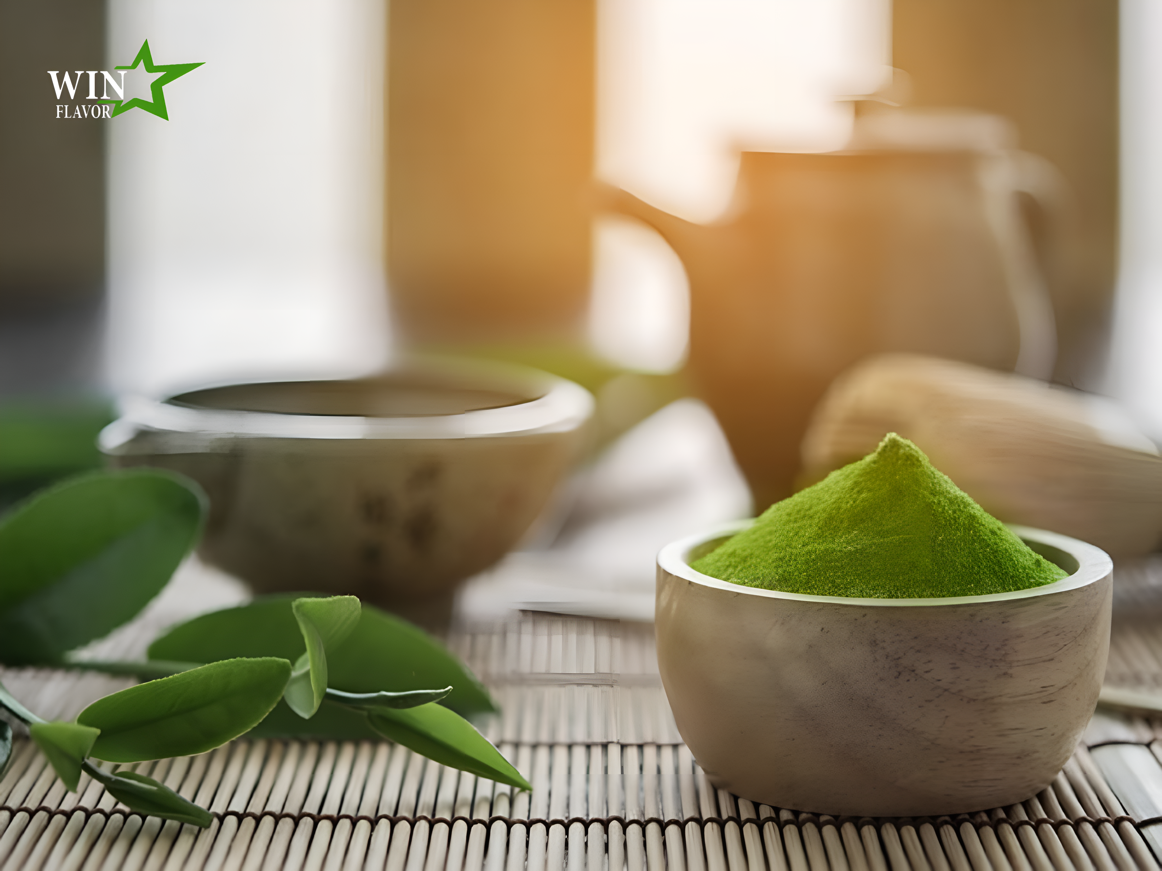 Bột trà xanh chất lượng tốt có màu xanh tươi sáng