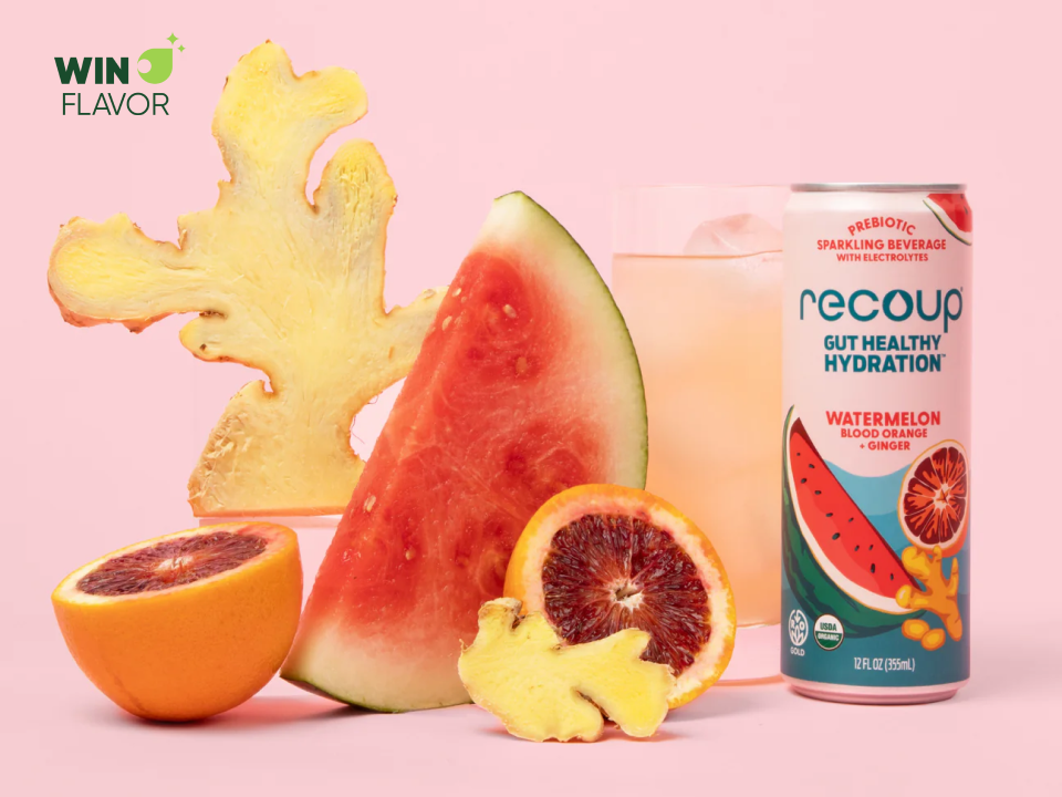 Recoup với dòng nước có gas bổ sung prebiotic