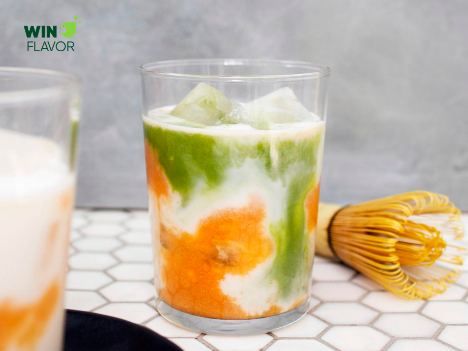Matcha đào là loại đồ uống mát lạnh và dễ chịu