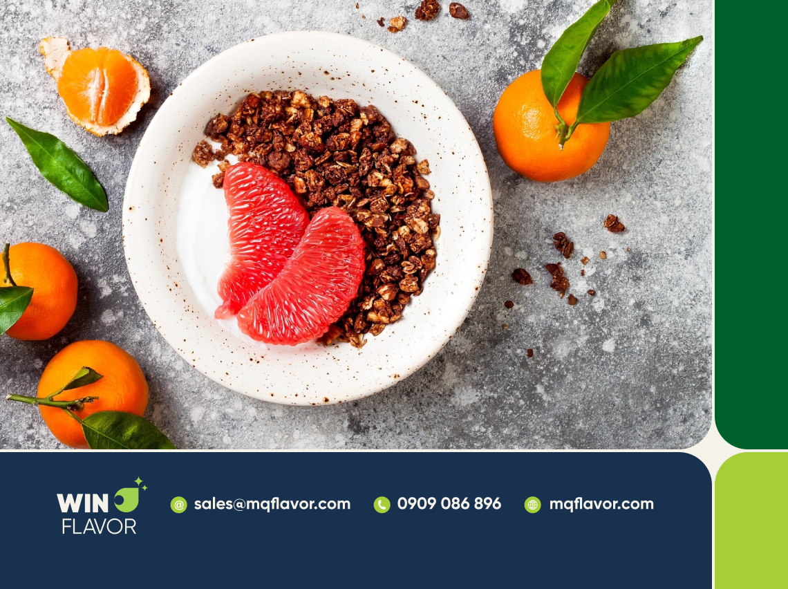 Kết hợp hương bưởi với granola để tạo ra món ăn vặt lành mạnh và bổ dưỡng