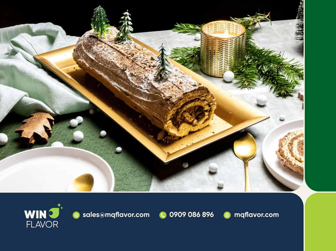 Sáng tạo các món tráng miệng mùa Giáng sinh với bánh kem hình khúc gỗ