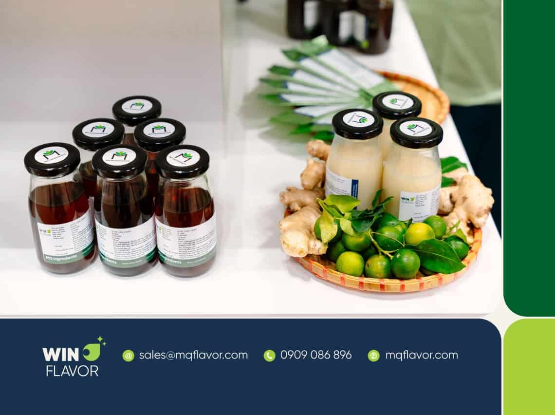 Sản phẩm sữa chua tắc gừng mật ong của WIN Flavor tại FI Vietnam 2026