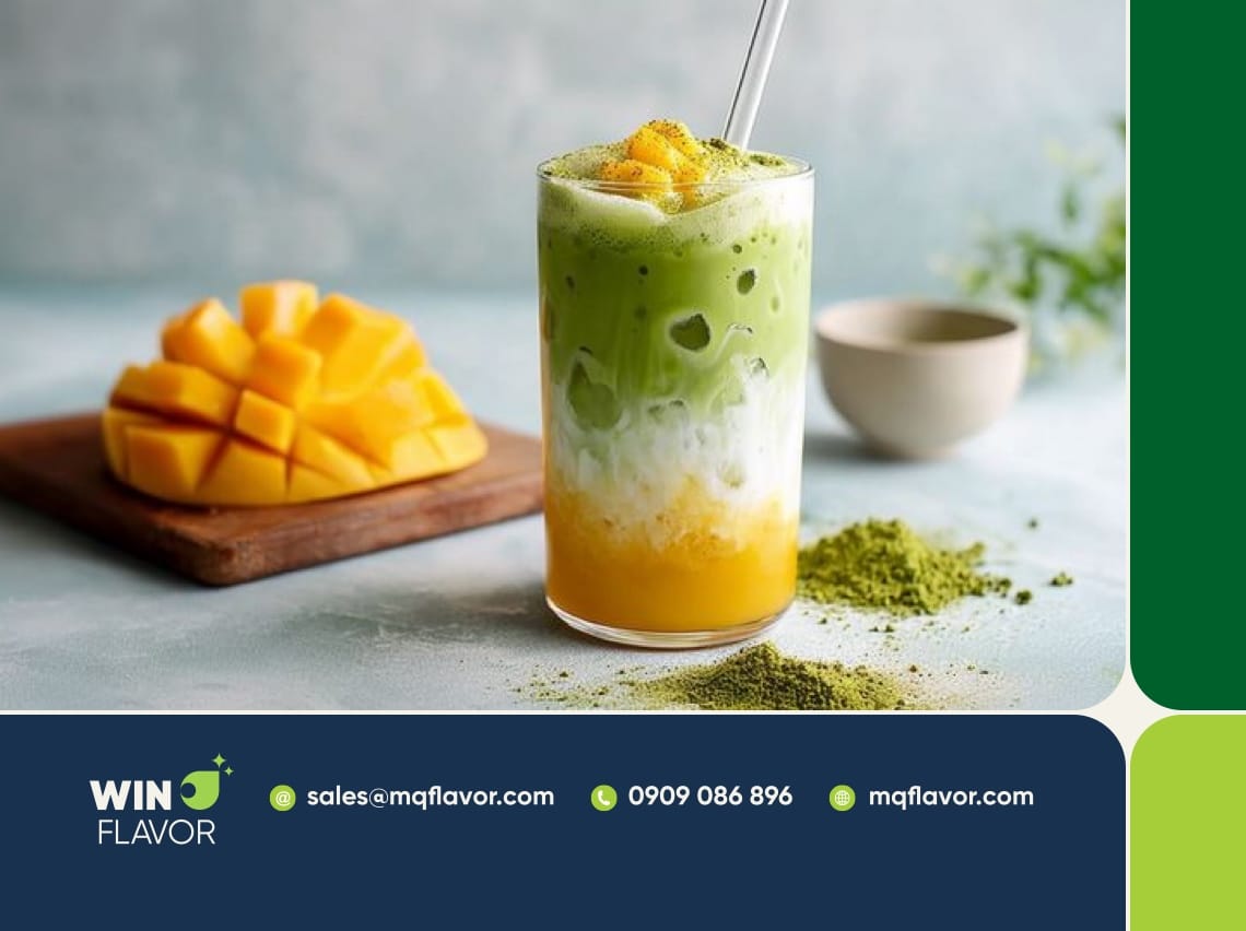 phối hợp matcha hữu cơ với hương vị mới